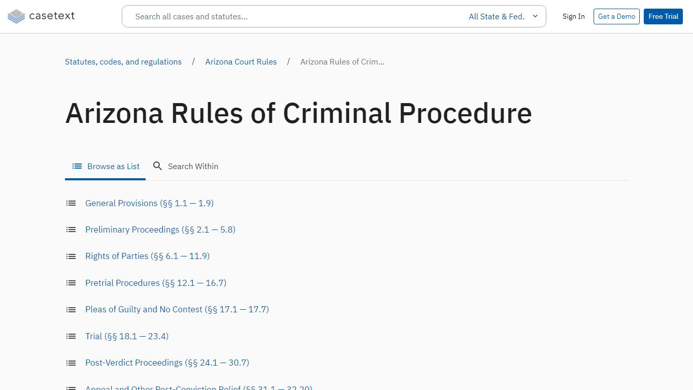 Arizona Rules of Criminal Procedure - Casetext