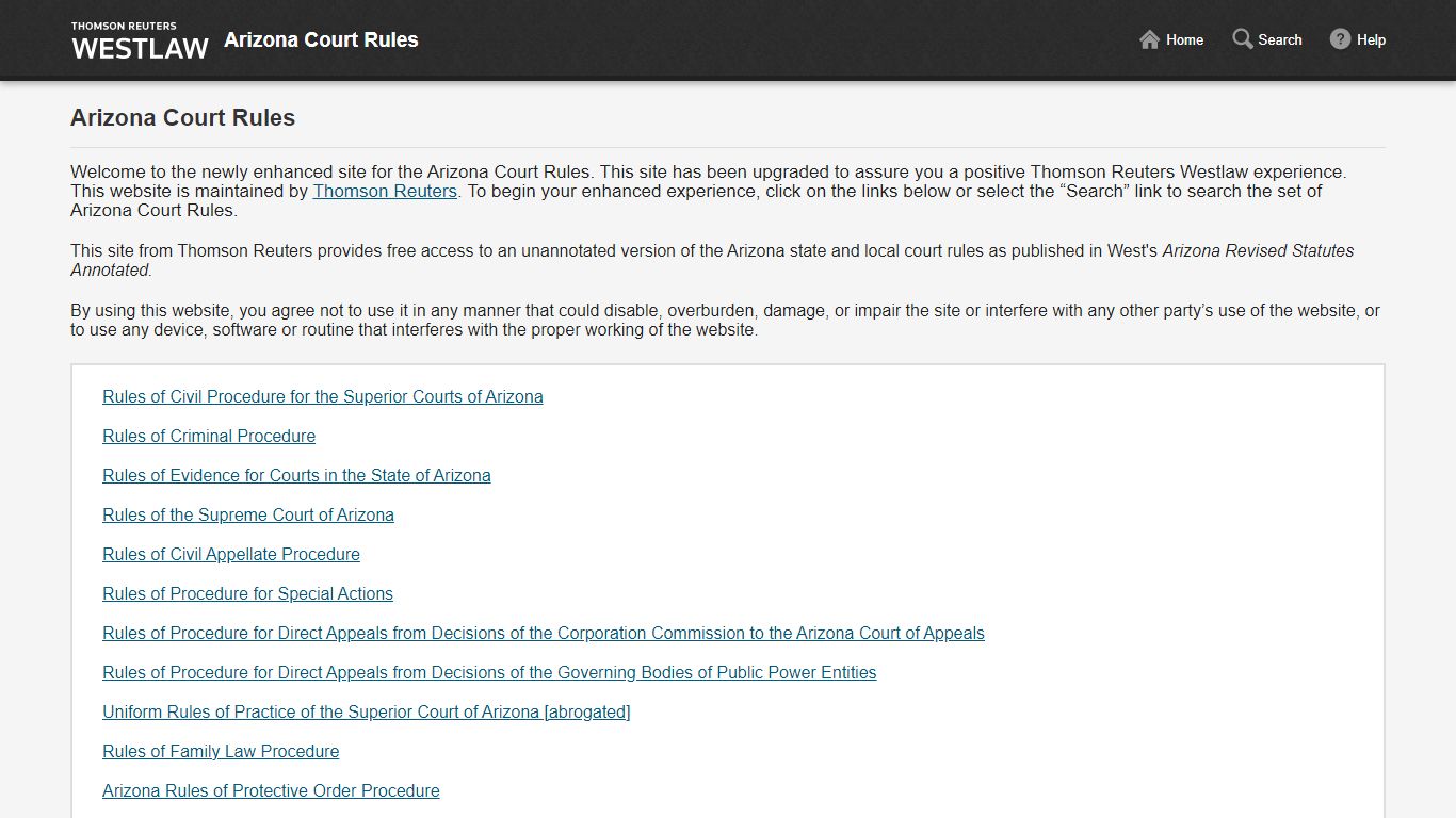 Arizona Court Rules - Arizona Court Rules - govt.westlaw.com
