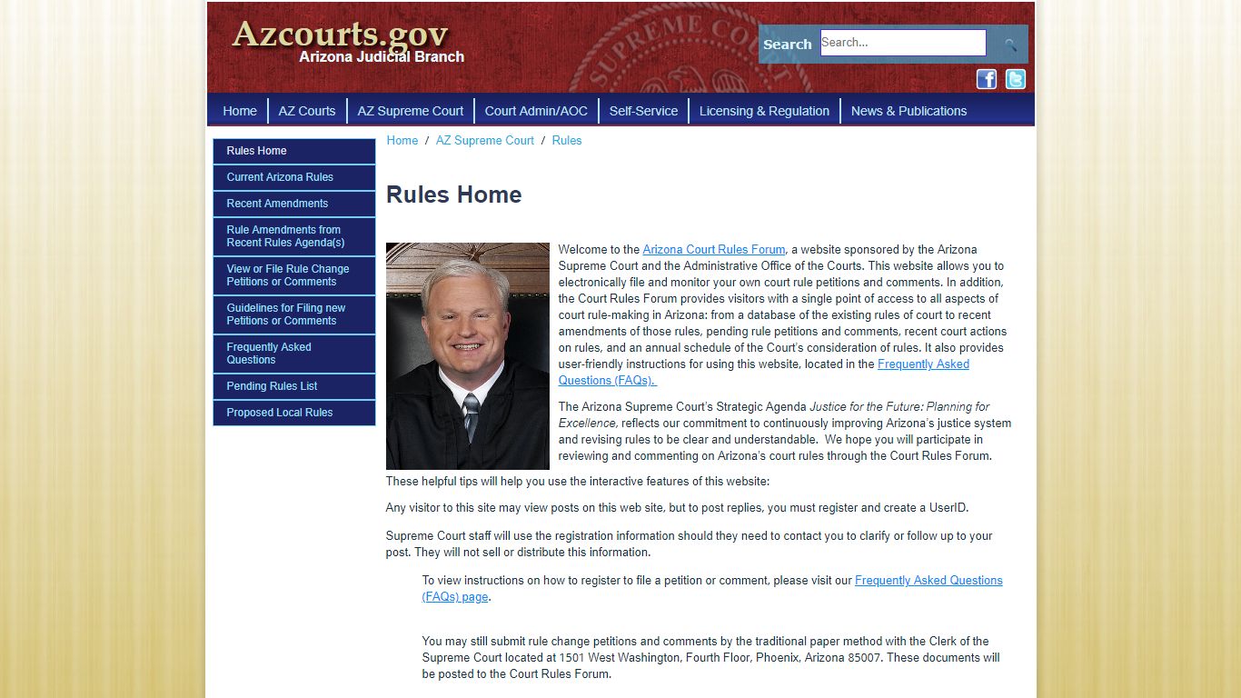 Rules > Rules Home - Arizona Judicial Branch > Home