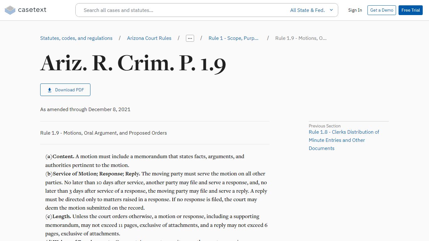 Ariz. R. Crim. P. 1.9 - Casetext